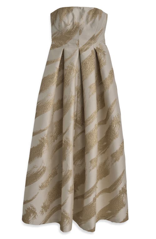 Donna Karan New York Strapless Fit & Flare Gown In Cream/gold