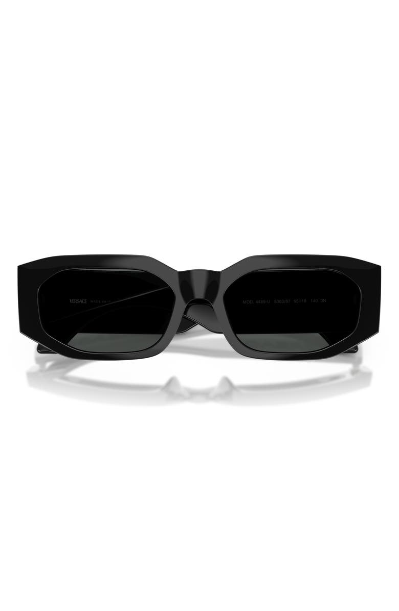 Versace 55mm Irregular Sunglasses, Alternate, color, Black / Dark Grey