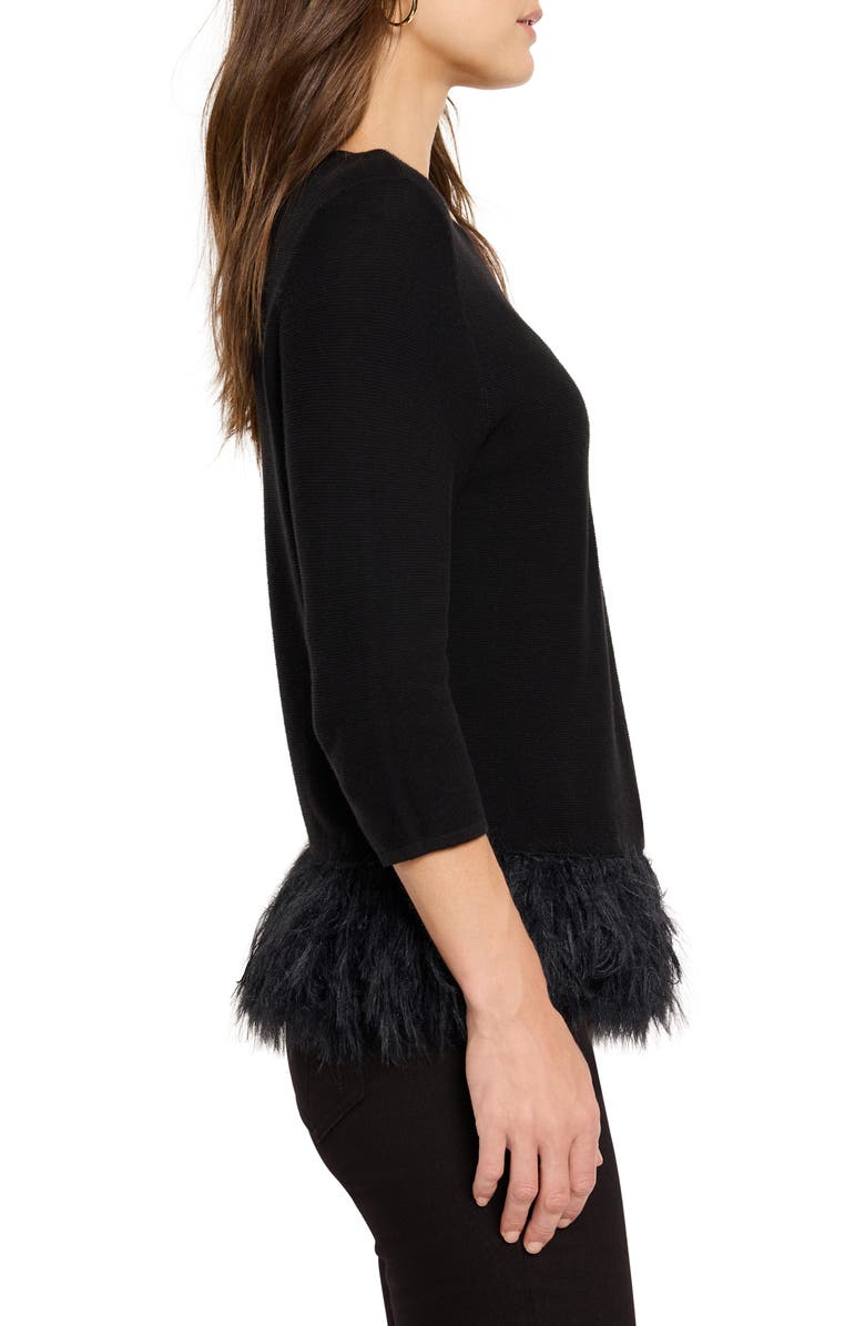 NIC+ZOE Feather Fringe Sweater, Alternate, color, Black Onyx