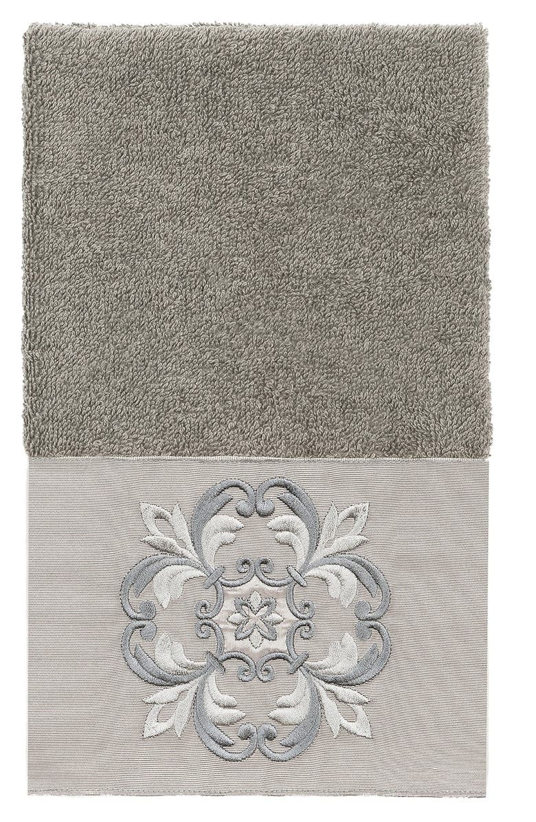 Linum Home Textiles Alyssa 3-Piece Embellished Towel - Dark Gray, Alternate, color, Dark Gray