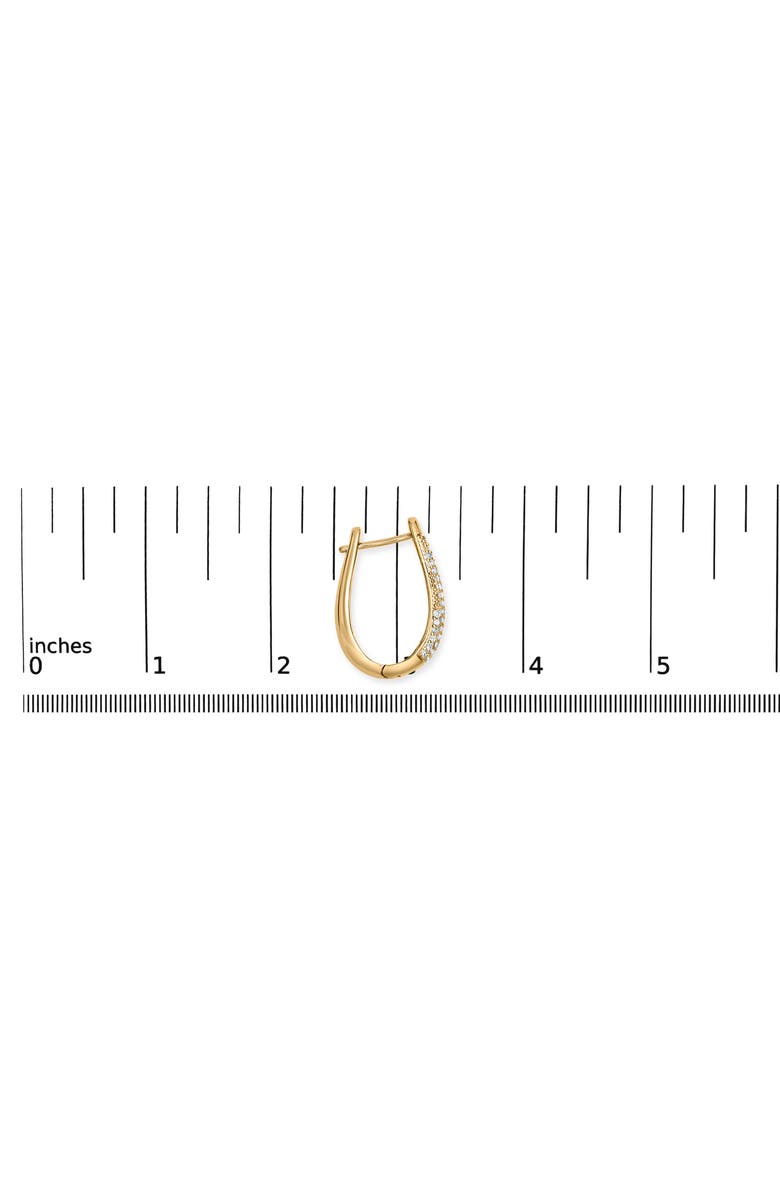 Haus of Brilliance 14K Yellow Gold Plated Silver 3/8 Cttw Pave Set Diamond Hoop Earrings, Alternate, color, Yellow