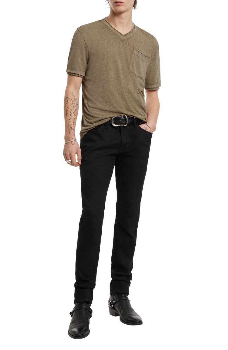 John Varvatos Davis Burnout Cotton Blend V-Neck T-Shirt, Alternate, color, 