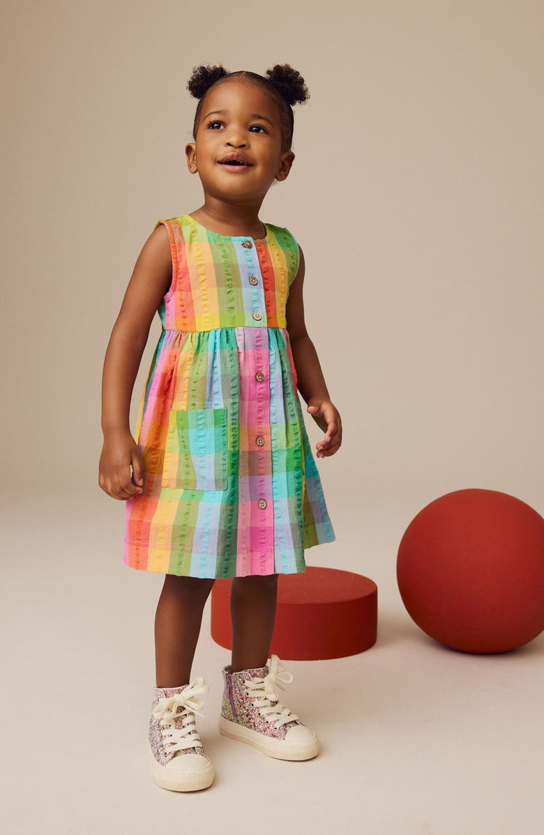 NEXT Kids' Check Cotton Button-Up Dress, Alternate, color, 