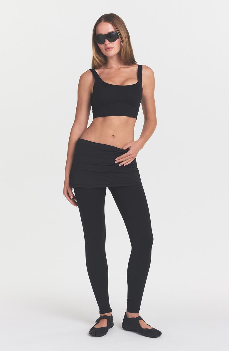 NikeSKIMS Matte Longline Corset Bra, Alternate, color, Nskm Obsidian
