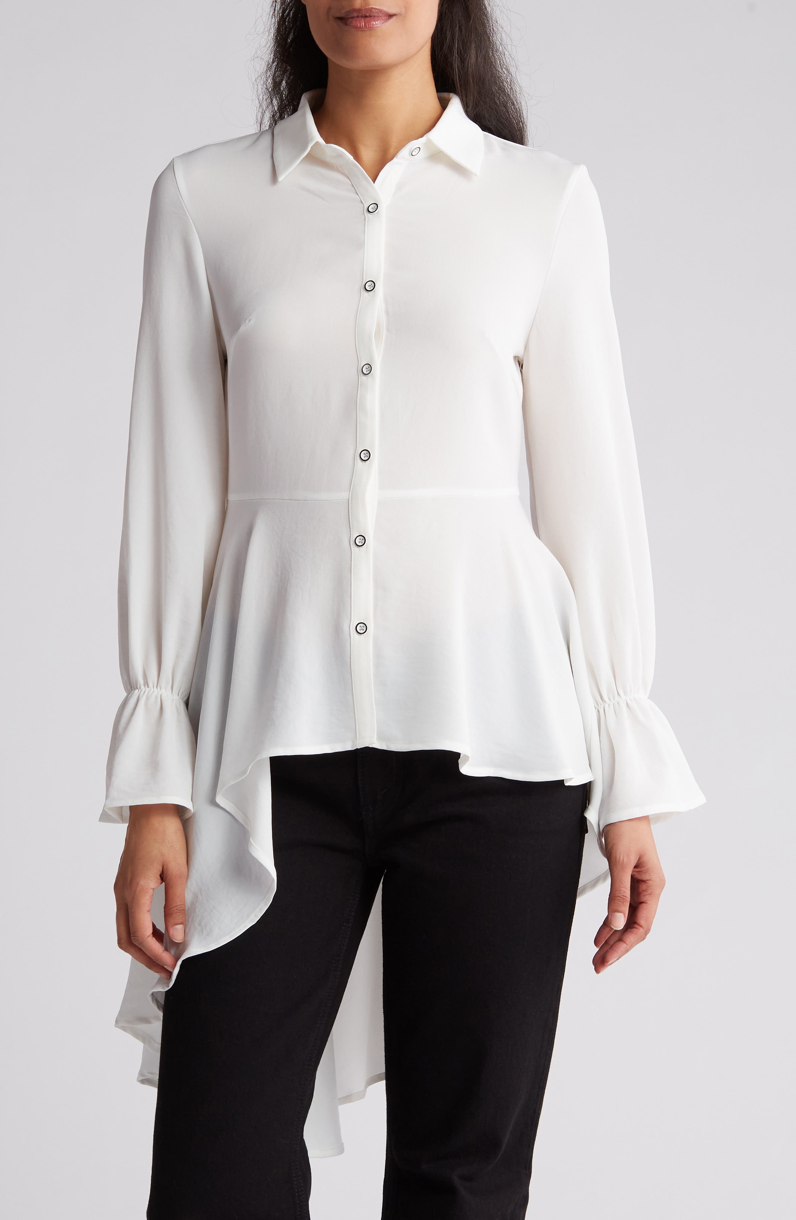 Hilo Asymmetric Button-Up Shirt - image 3