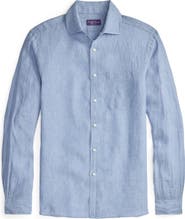 Ralph Lauren Purple Label Lightweight Linen Chambray Button-Up Shirt
