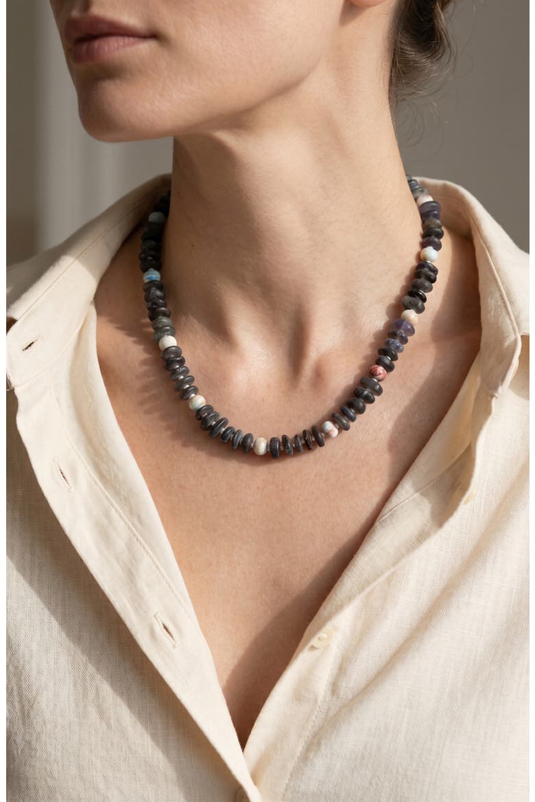 November Moon Beaded Necklace, Alternate, color, GRAY
