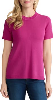 Jones New York Short Sleeve Rib Sweater