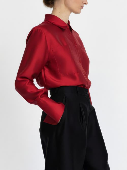 Alas Silk-wool Blend Fitted Shirt In Red