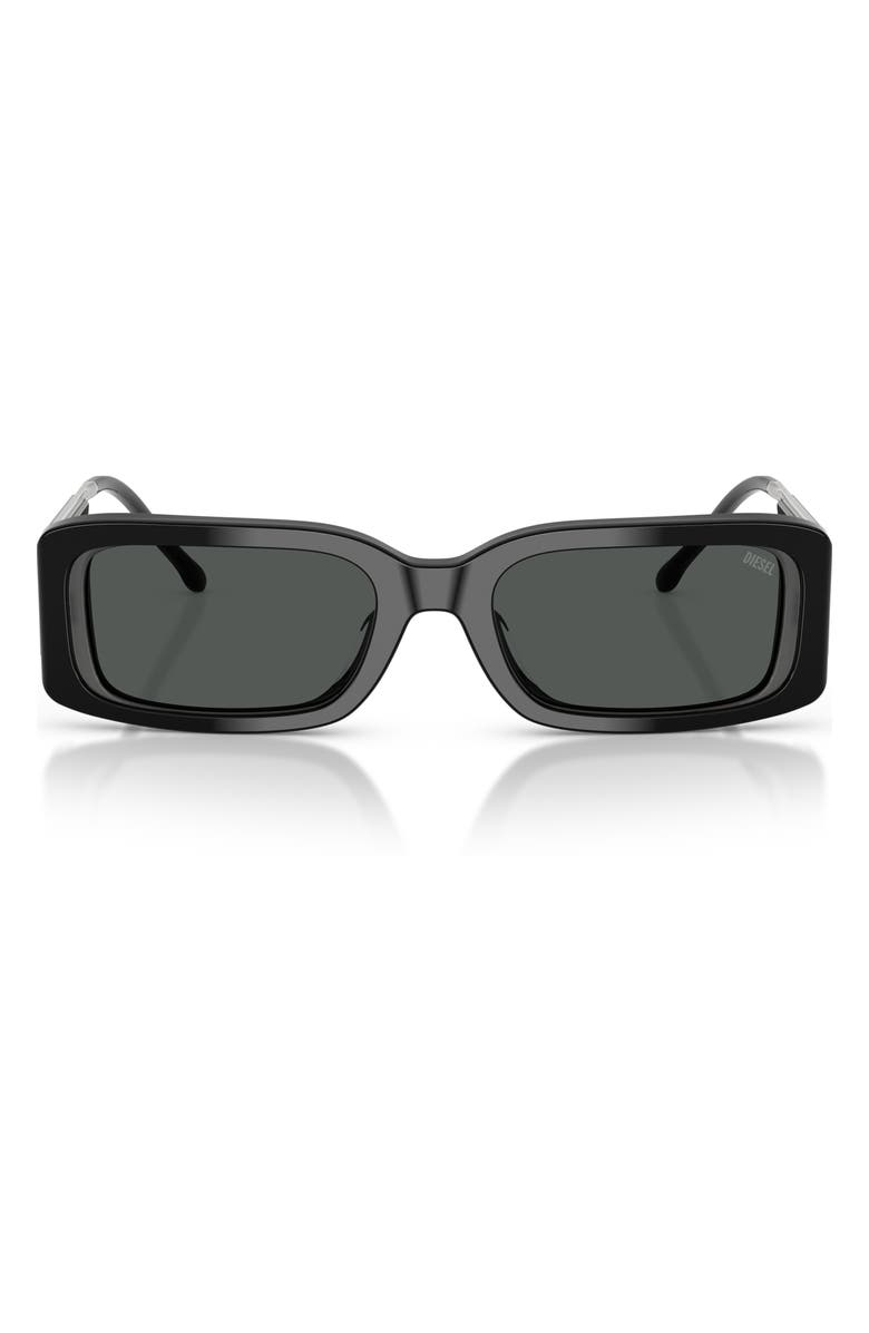 DIESEL<sup>®</sup> 53mm Rectangular Sunglasses, Main, color, Bilayer Black Grey / Dark Grey
