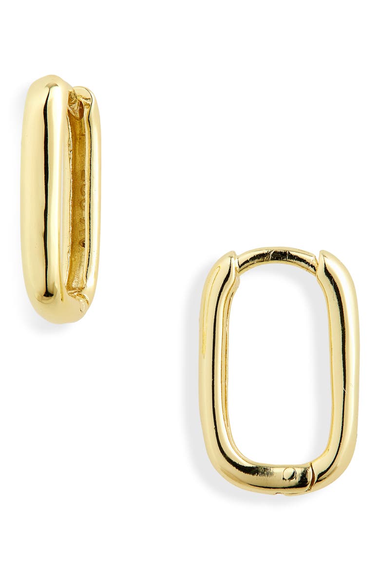 Oblong Hoop Earrings, Main, color, GOLD