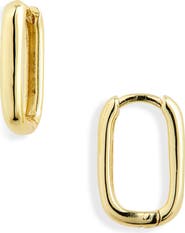 Argento Vivo Sterling Silver Oblong Hoop Earrings