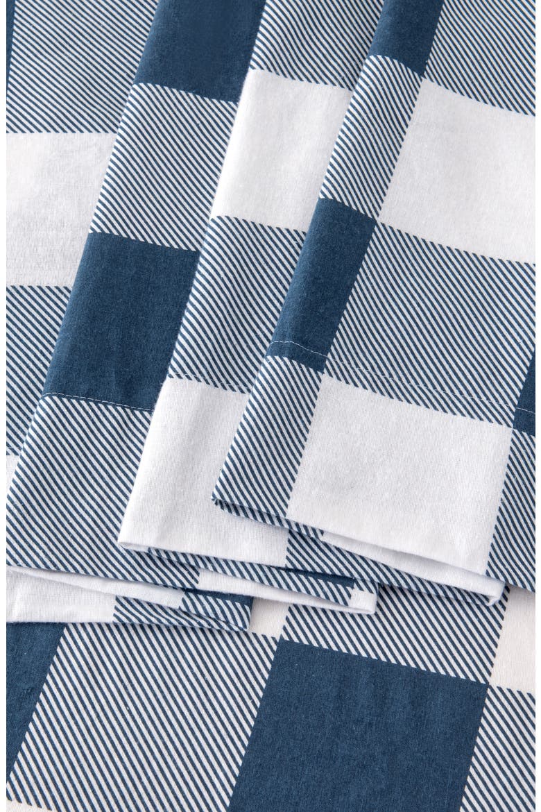Turkish Cotton Flannel Plaid Sheet Set, Alternate, color, BUFFALO CHECK - NAVY