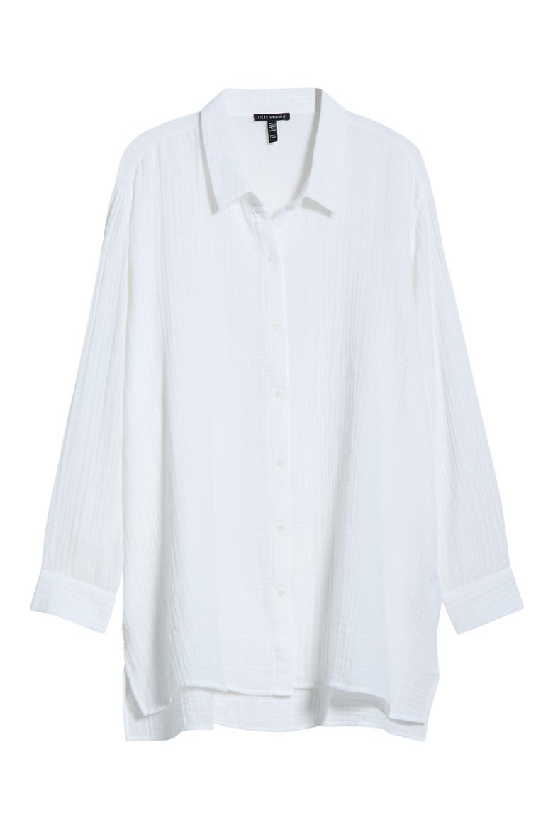 Classic Collar Easy Organic Cotton Button-Up Shirt, Alternate, color, WHITE