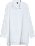 Eileen Fisher Classic Collar Easy Organic Cotton Button-Up Shirt