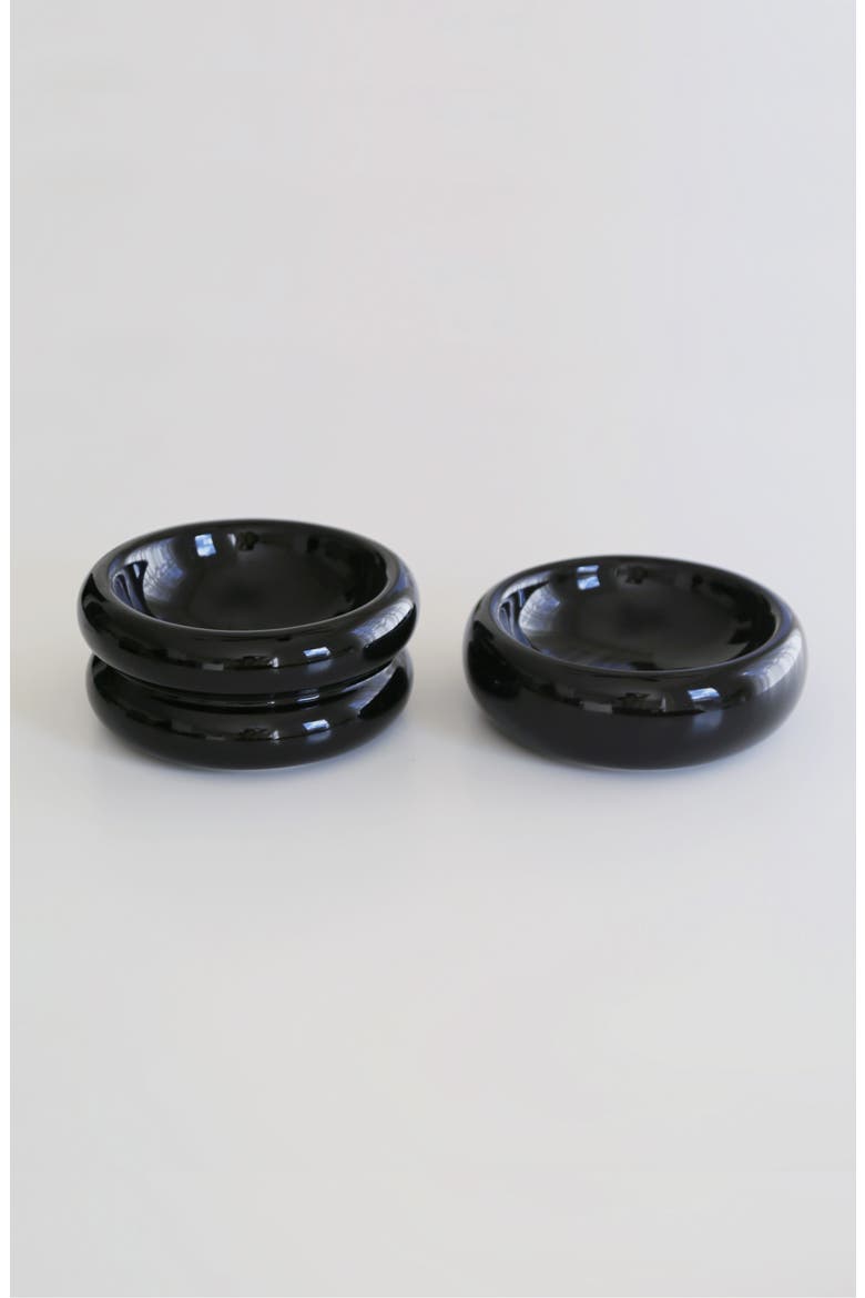 Onyx Halo Cat Bowl, Alternate, color, BLACK