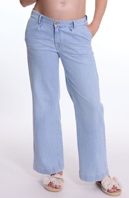 Cache Coeur Kelly Wide Leg Maternity And Post Partum Jeans In Blue