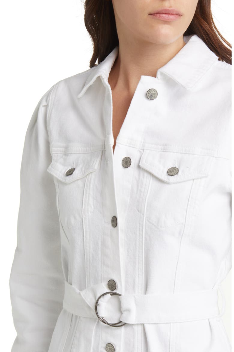 The Griffith Belted Long Sleeve Denim Dress, Alternate, color, SALT WHITE