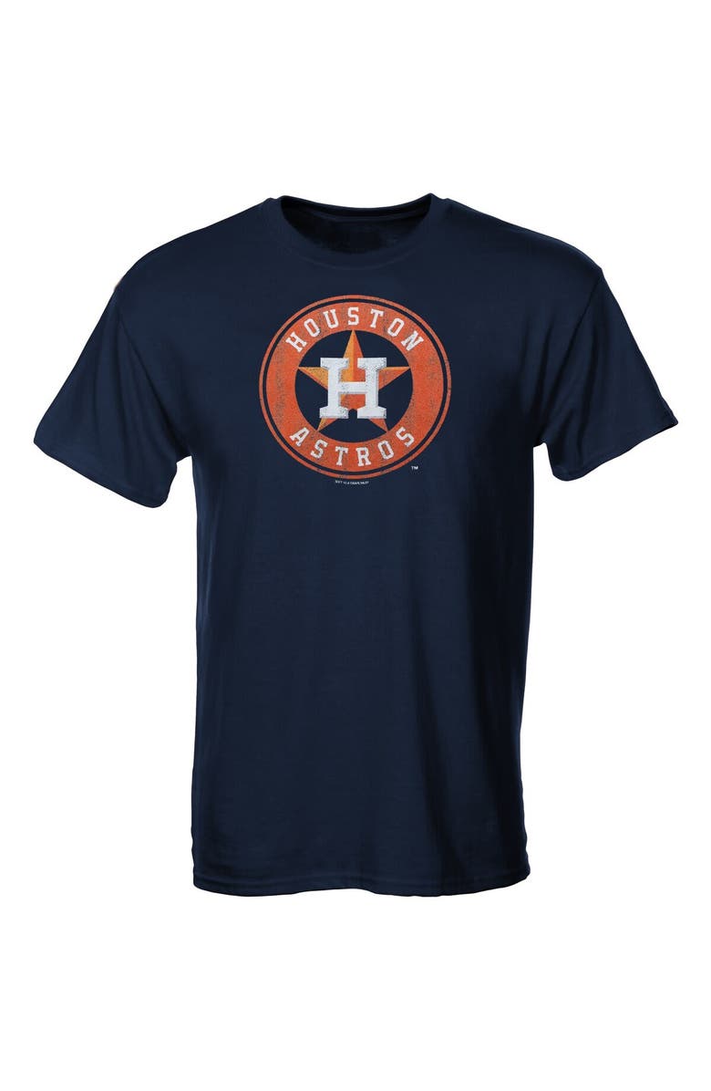 SOFT AS A GRAPE Houston Astros Youth Distressed Logo T-Shirt - Navy Blue, Main, color,
