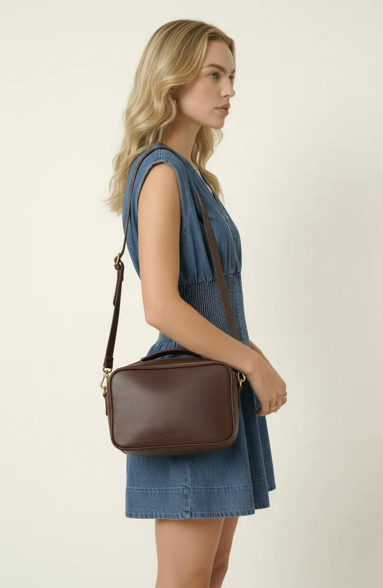 Modenaire Denim Cap Sleeve Smocked Mini Dress, Alternate, color, Medium Wash Blue