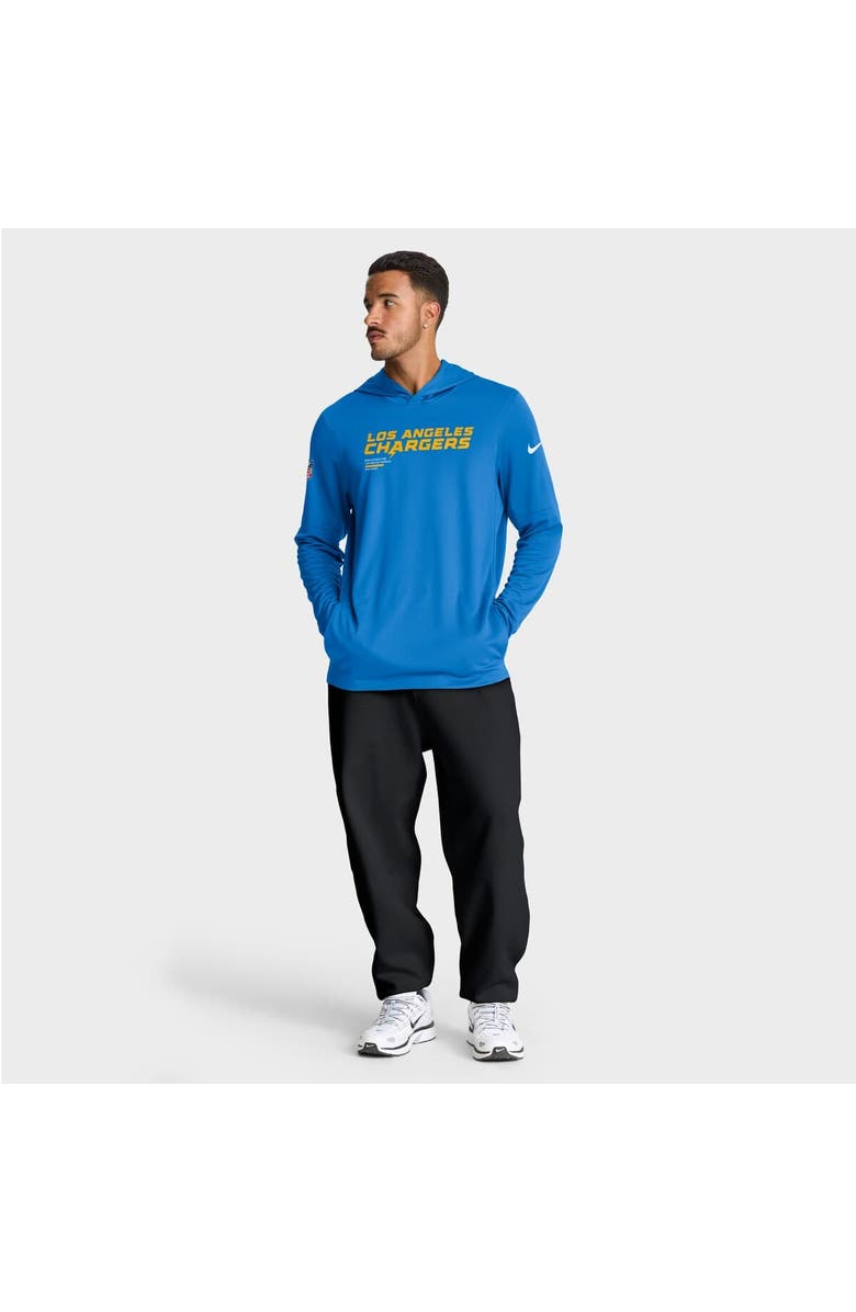 Nike Men's Nike Powder Blue Los Angeles Chargers Sideline Pure Fury Dri-FIT Long Sleeve Hoodie T-Shirt, Alternate, color, Powder Blue