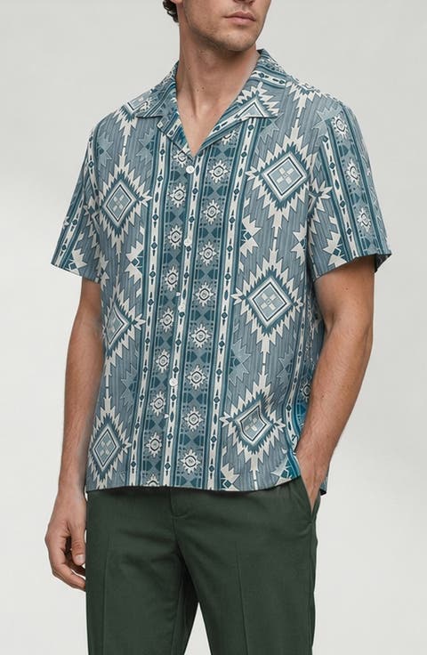 Percy Geo Print Camp Shirt