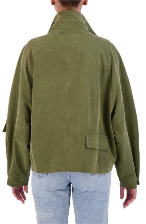 Ookie & Lala Drop Shoulder Bomber Jacket In Green