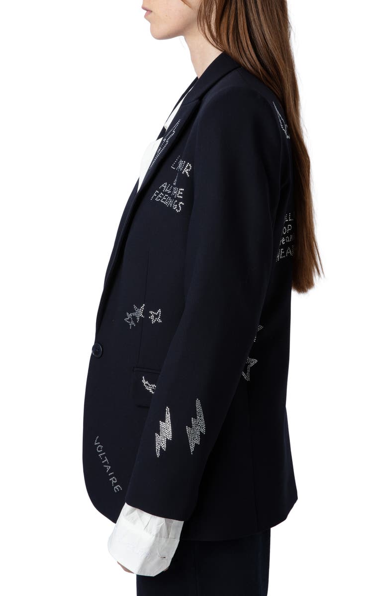 Zadig & Voltaire Valse Diamante Detail Jacket, Alternate, color, 