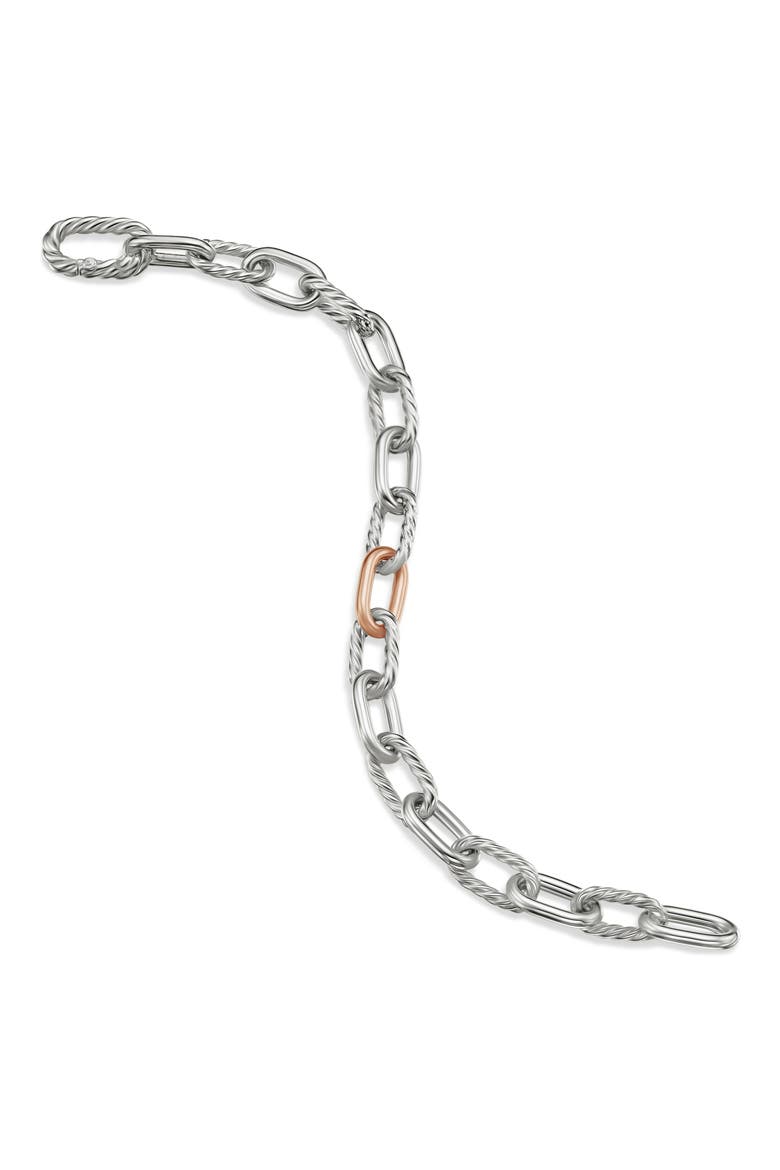DY Madison Chain in Sterling Silver with 18K Rose Gold Bracelet, 8.5mm, Alternate, color, SILVER 18K ROSE GOLD