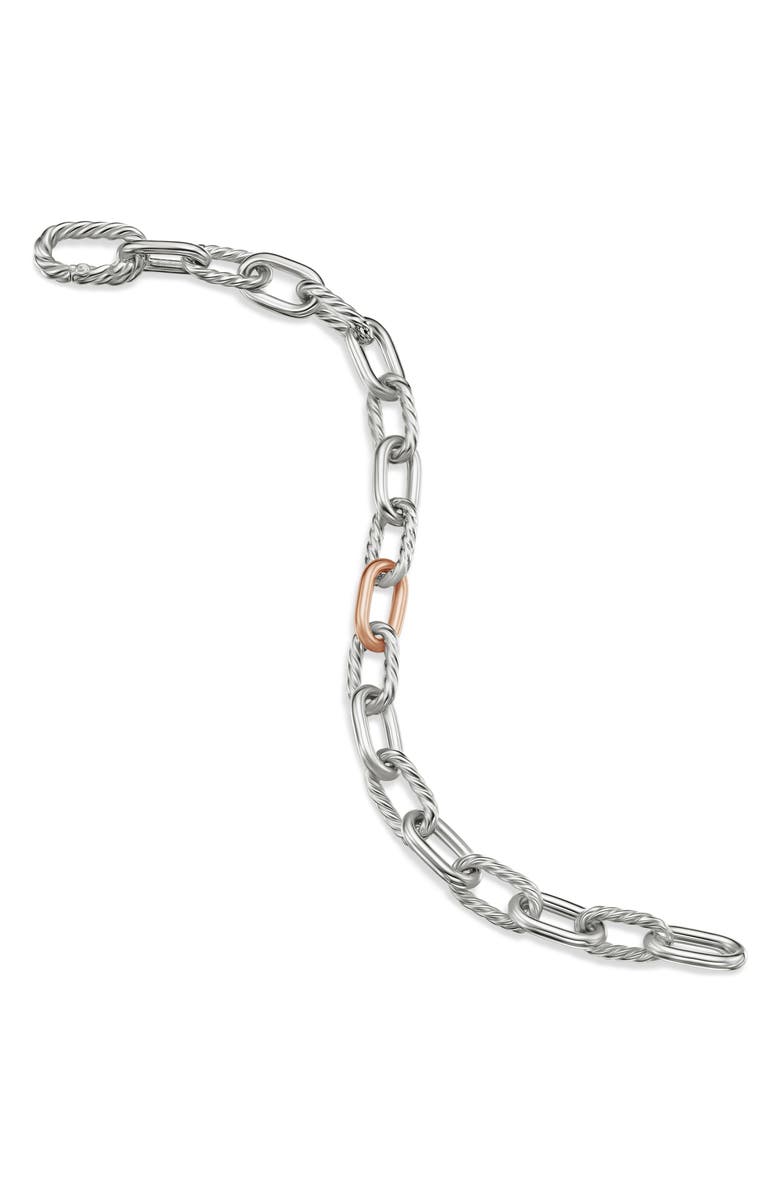 David Yurman DY Madison Chain in Sterling Silver with 18K Rose Gold Bracelet, 8.5mm, Alternate, color, Silver 18K Rose Gold