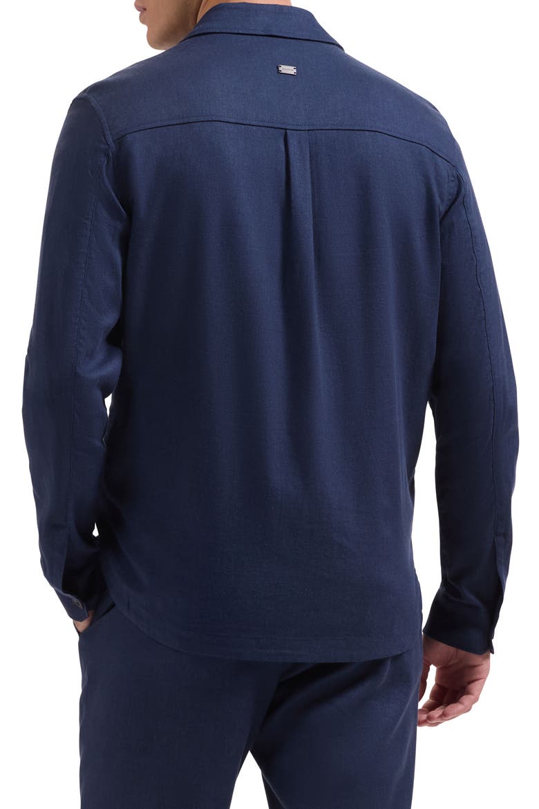 Aerolinen Linen Blend Shirt Jacket, Alternate, color, NAVY