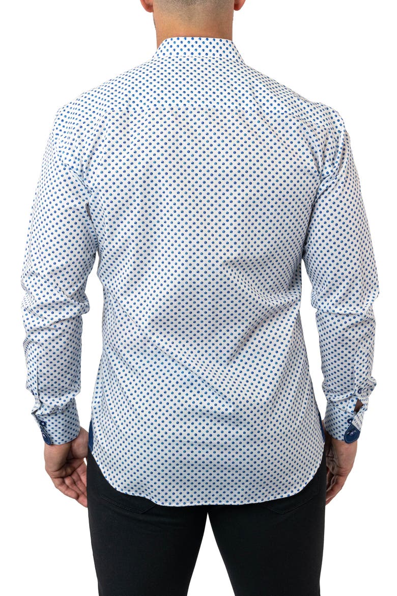 Einstein Dot Print Contemporary Fit Button-Up Shirt, Alternate, color, WHITE