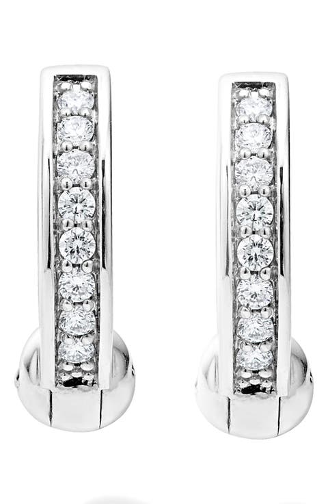 Caviar Spark Diamond Huggie Hoop Earrings