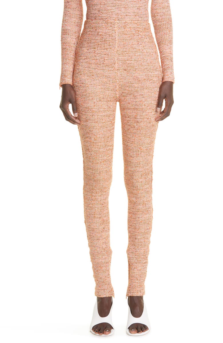 St. John Collection Bouclé Knit Leggings, Main, color, Medium Brown Multi