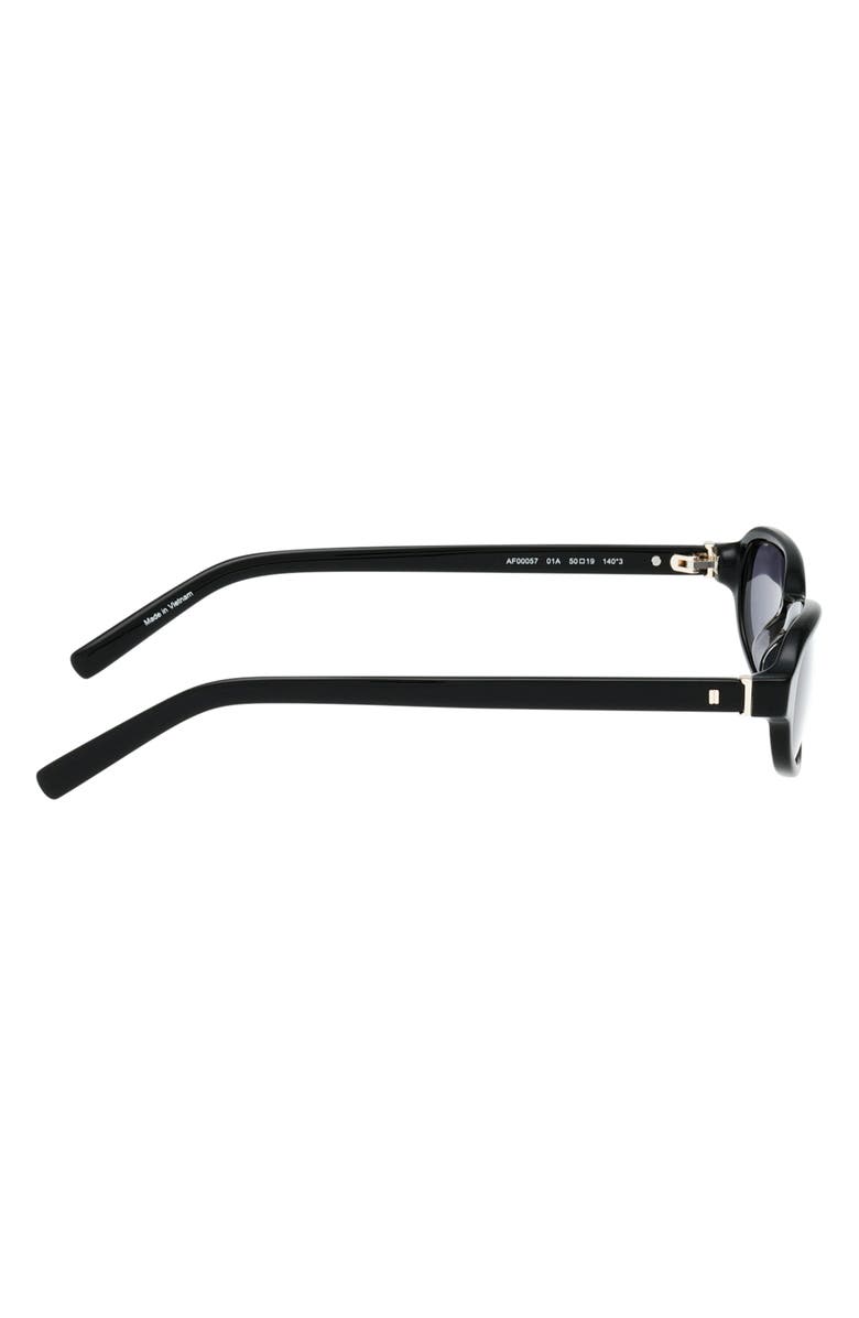 ABERCROMBIE & FITCH 50mm Oval Sunglasses, Alternate, color, Shiny Black / Smoke