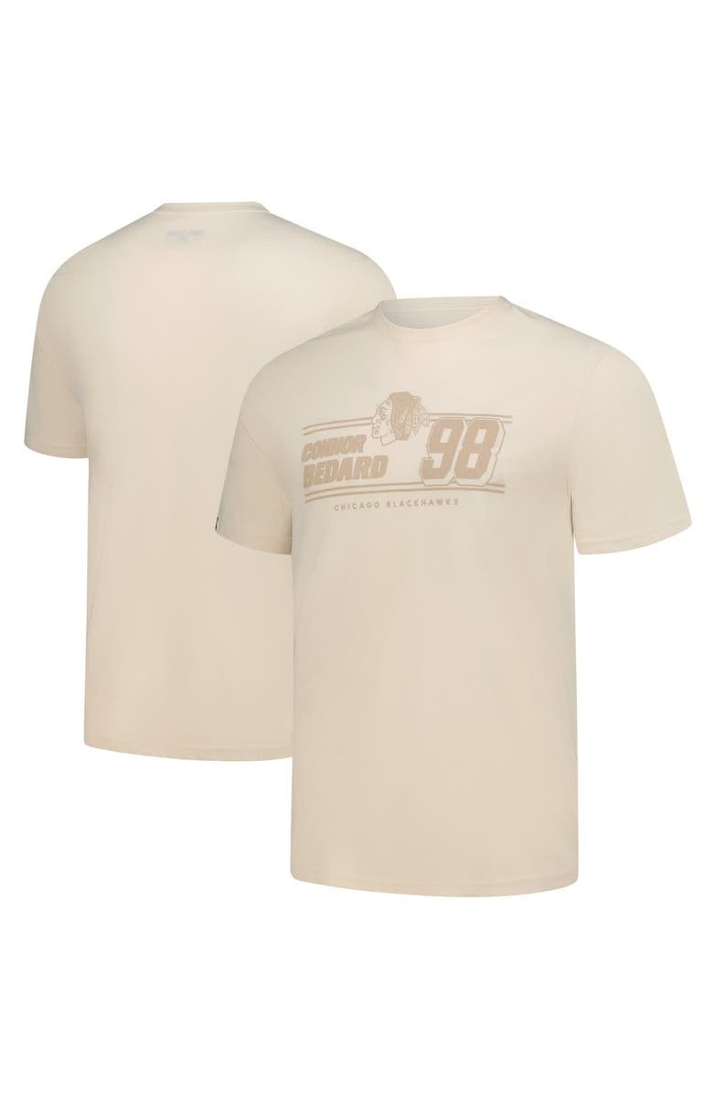 LEVELWEAR Men's Levelwear Connor Bedard Khaki Chicago Blackhawks Richmond Mileage Name & Number T-Shirt, Main, color, 