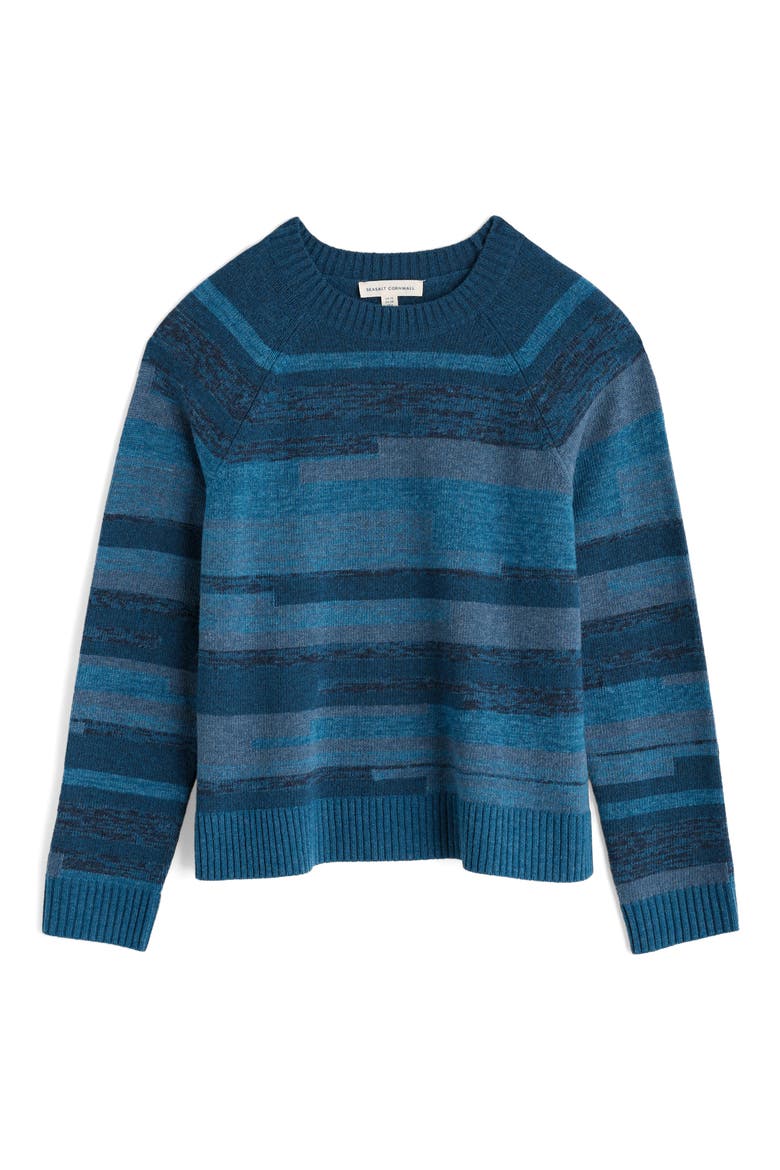 Shore Dock Stripe Lambswool Blend Crewneck Sweater, Alternate, color, KNIT FOREPEAKS GALLEY MIX