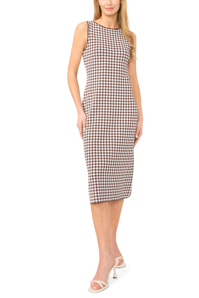 Sleeveless Boat Neck Midi Dress, Alternate, color, CHOCOLATE FUDGE