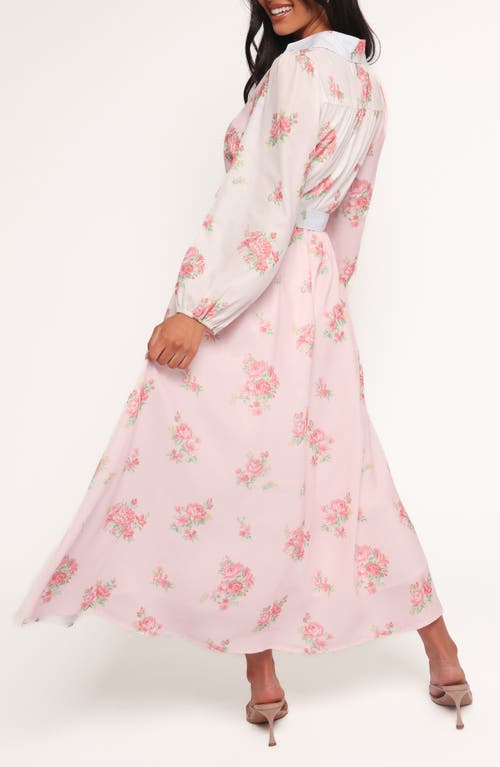Petal And Pup Petal & Pup Juni Floral Print Long Sleeve Maxi Dress In Pink