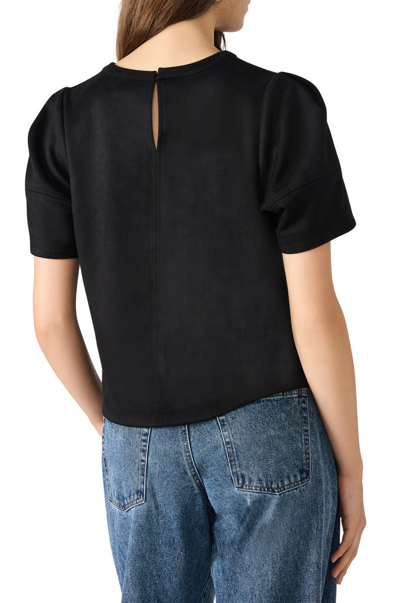 Steve Madden Faux Suede T-Shirt, Alternate, color, Black