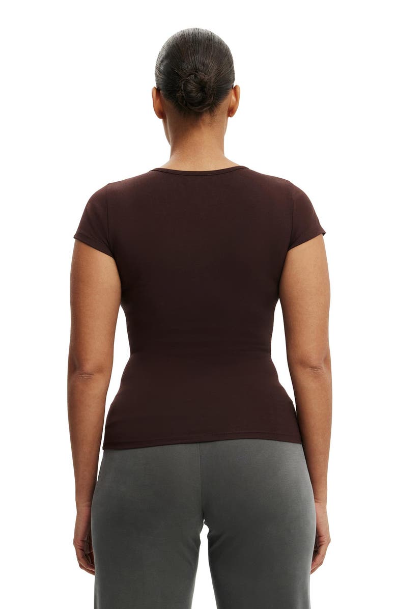 Cotton On Women's Longline Crew Short Sleeve Tee, Alternate, color, Dark Oak