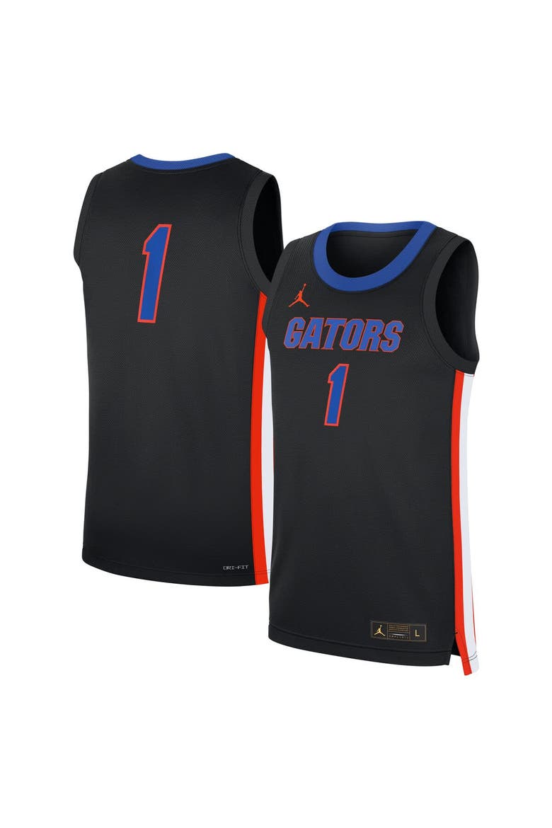 Men's Jordan Brand #1 Black Florida Gators Alternate Replica Jersey, Main, color, Black