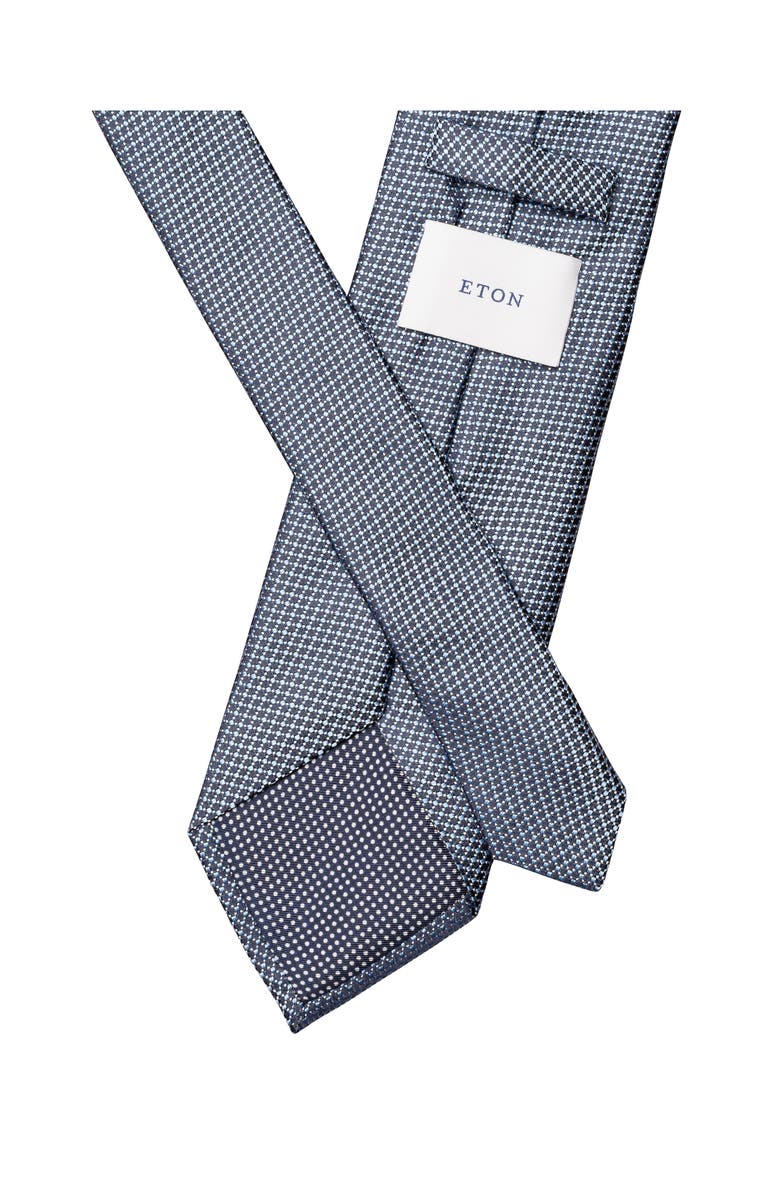 Eton Dark Blue Micro Silk Tie, Alternate, color, Dark Blue