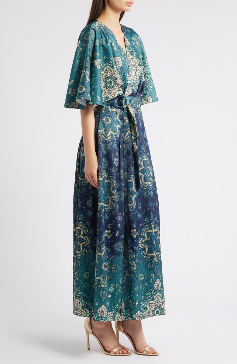 CIEBON Shreya Floral Wrap Dress, Alternate, color, Navy Multi