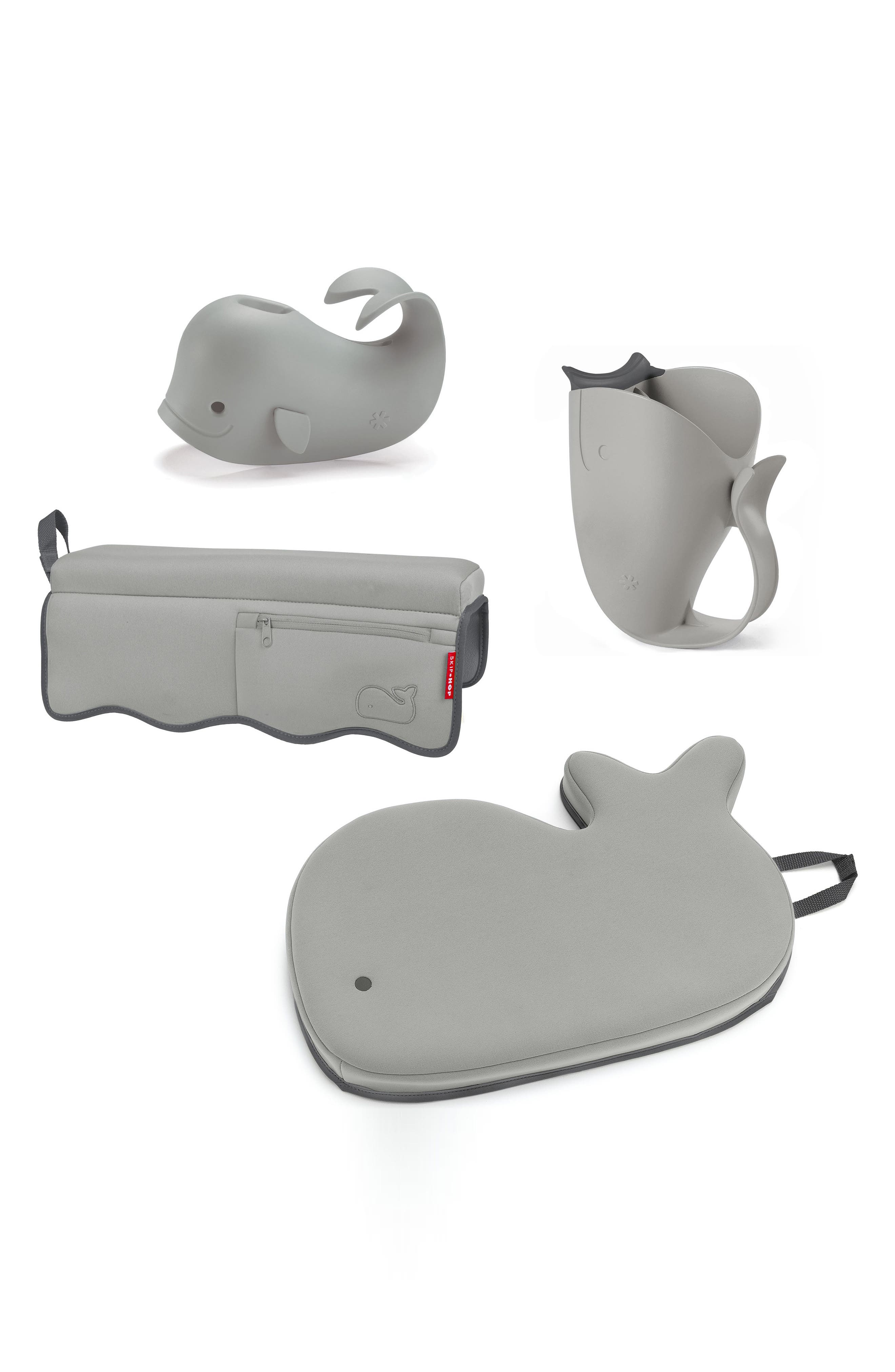 Skip Hop Moby Bath Time Essentials 4-Piece Kit in Grey 