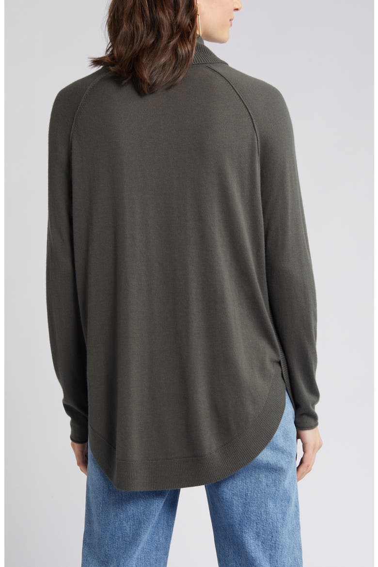 Turtleneck Tunic Sweater, Alternate, color, GREY BELUGA