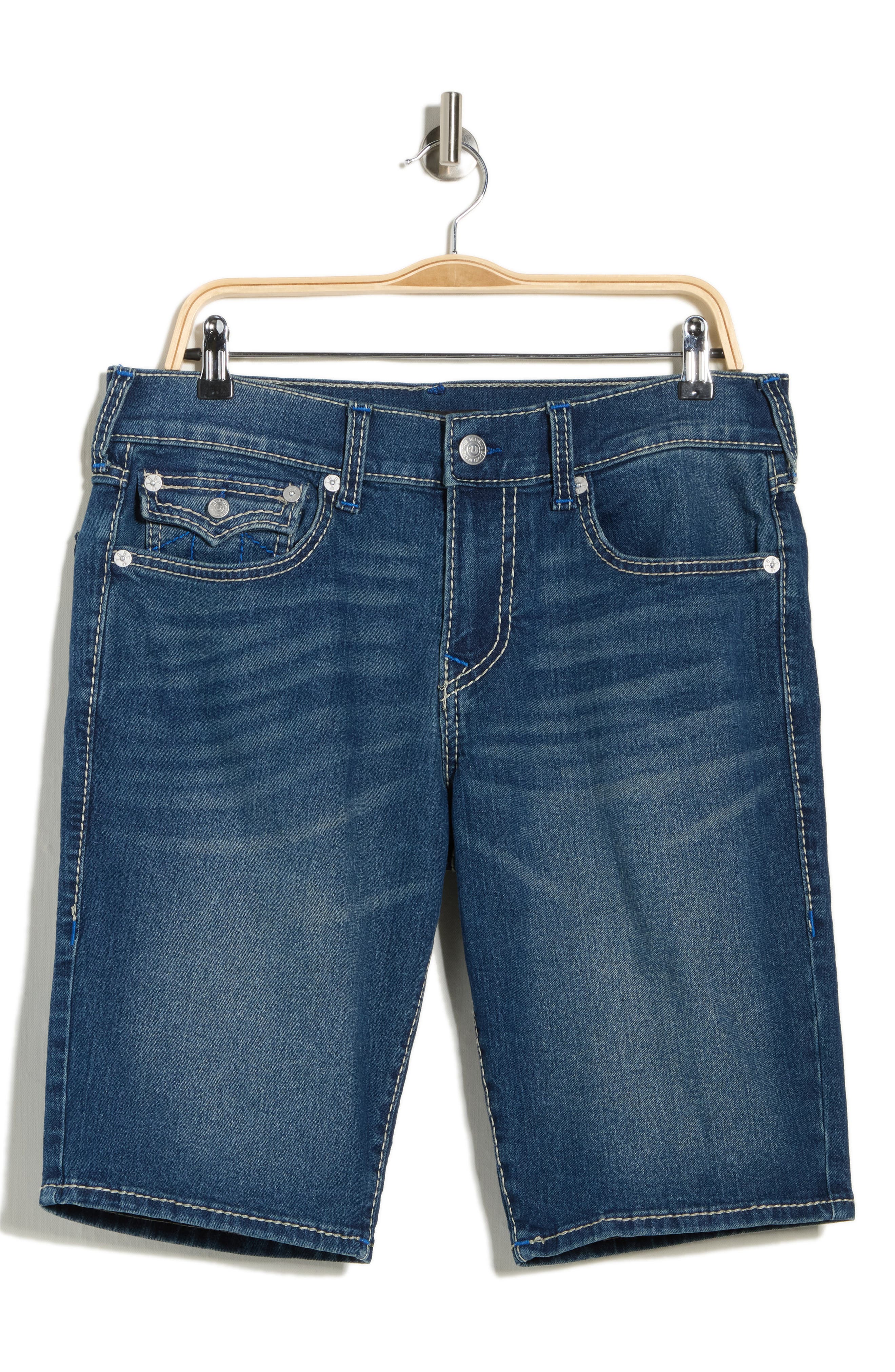 True Religion Ricky Big 'T' Flap Pocket Denim Shorts