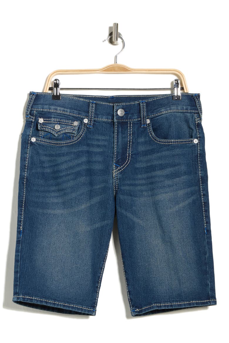 Ricky Big 'T' Flap Pocket Denim Shorts, Alternate, color, MEDIUM BLUE COMET