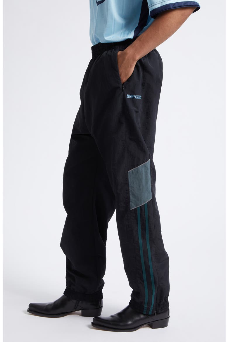 Paneled Nylon Track Pants, Alternate, color, BLACK TEAL