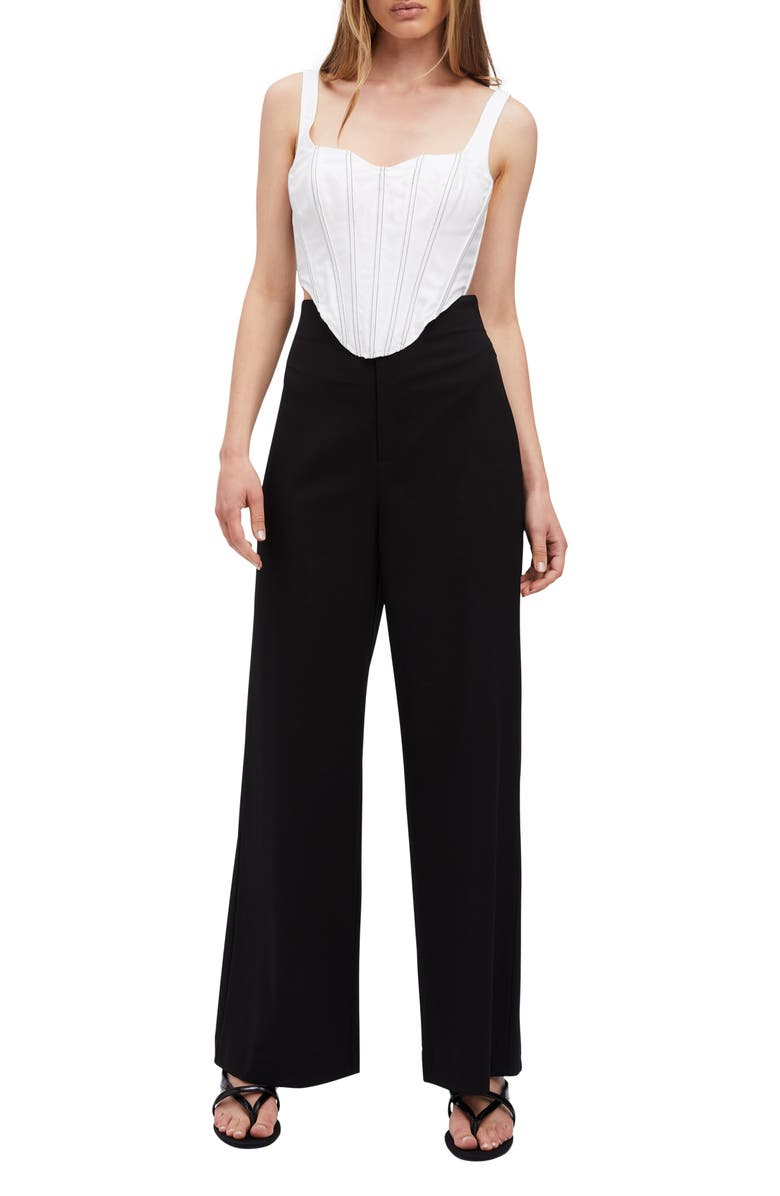 Bardot Linen Corset Top, Alternate, color, 